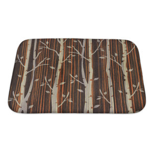 Nature Decorative Trees Ebony Wood Bath Rug