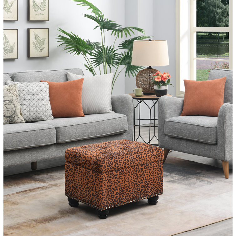 House of Hampton® Ambr 24'' Wide Tufted Rectangle Animal Print Storage