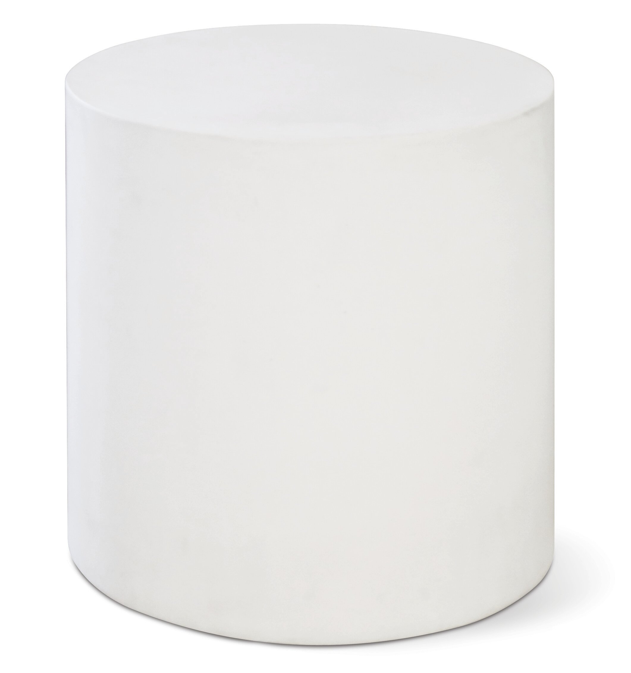 white concrete bedside table