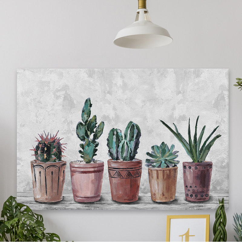 Dakota Fields Succulents In Terracotta Pots Wrapped Canvas