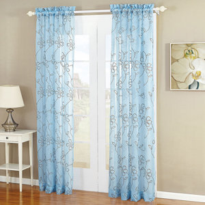 Ramirez Floral Sheer Rod Pocket Panel Pair (Set of 2)