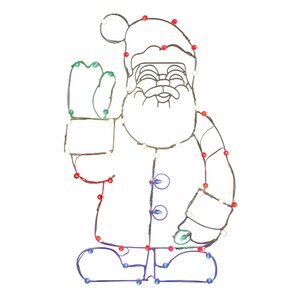 LED Waving Santa C7 Wire Motif