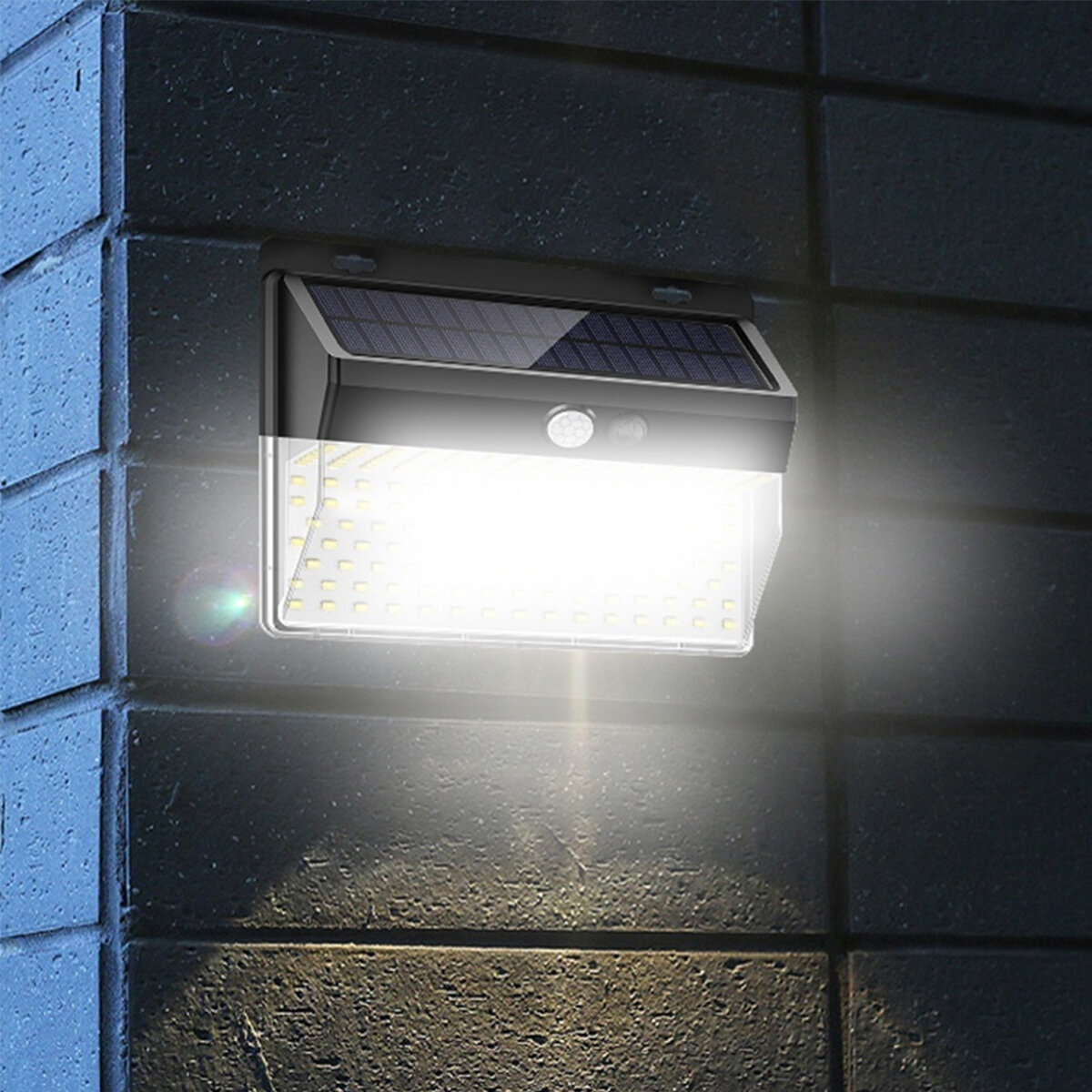 Outdoor 45 LED Solar Power Wall Light PIR Motion Sensor 3 Modes Garden Yard Lamp 