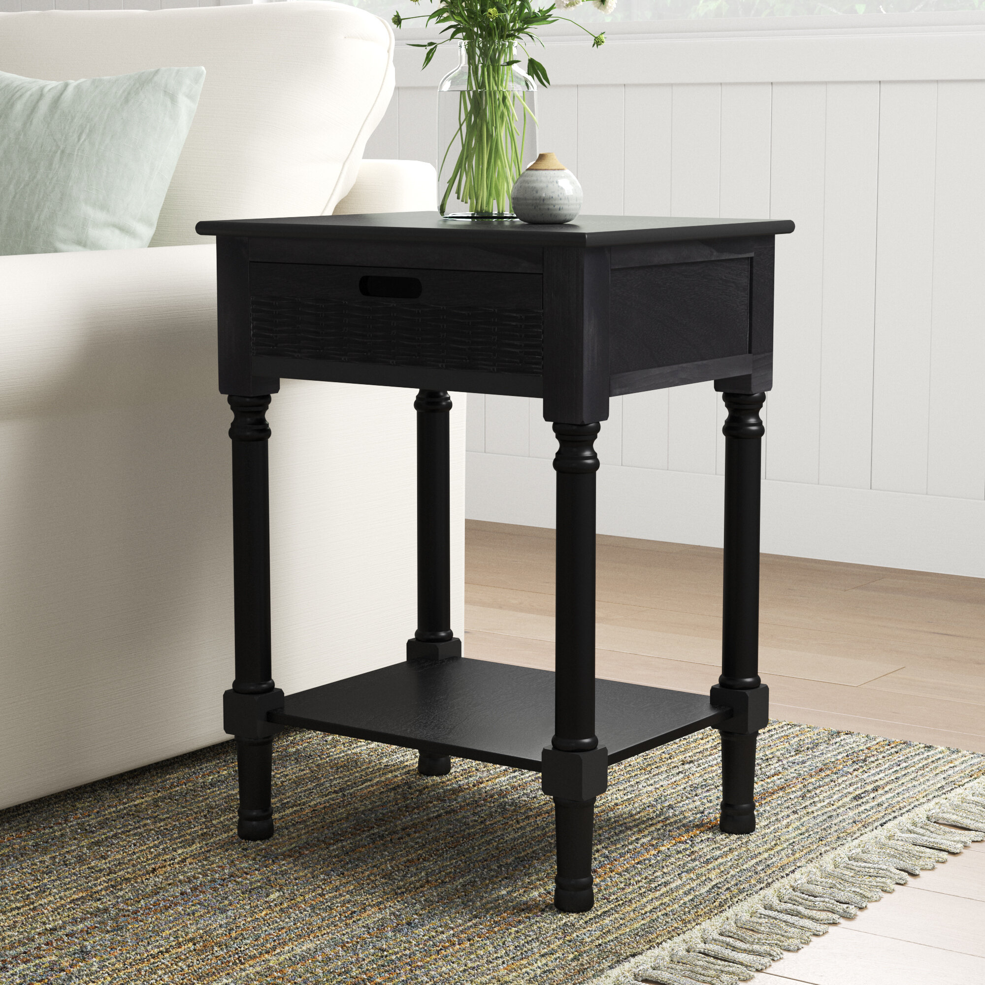 Sand & Stable Peters 26'' Tall End Table with Storage | Wayfair