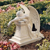Celestial Mourning Heavenly Angel Protective Wings Divine Messenger Sculpture 