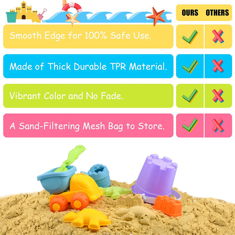 Kids Outdoor Beach Sand Toy Play Set Sand Water Wheel Watering Can Molds Shovel 