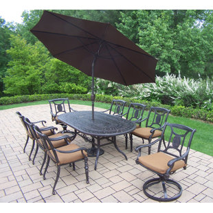 Go to store & view more images Victoria 9 Piece Dining Set with Cushions by Oakland Living