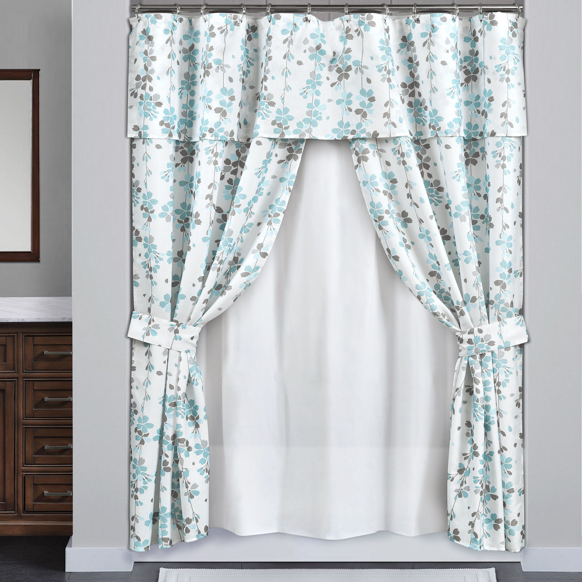 Ophelia Co Skipton 16 Piece Fl Shower Curtain Set Hooks Ophelia Co Skipton 16 Piece Fl