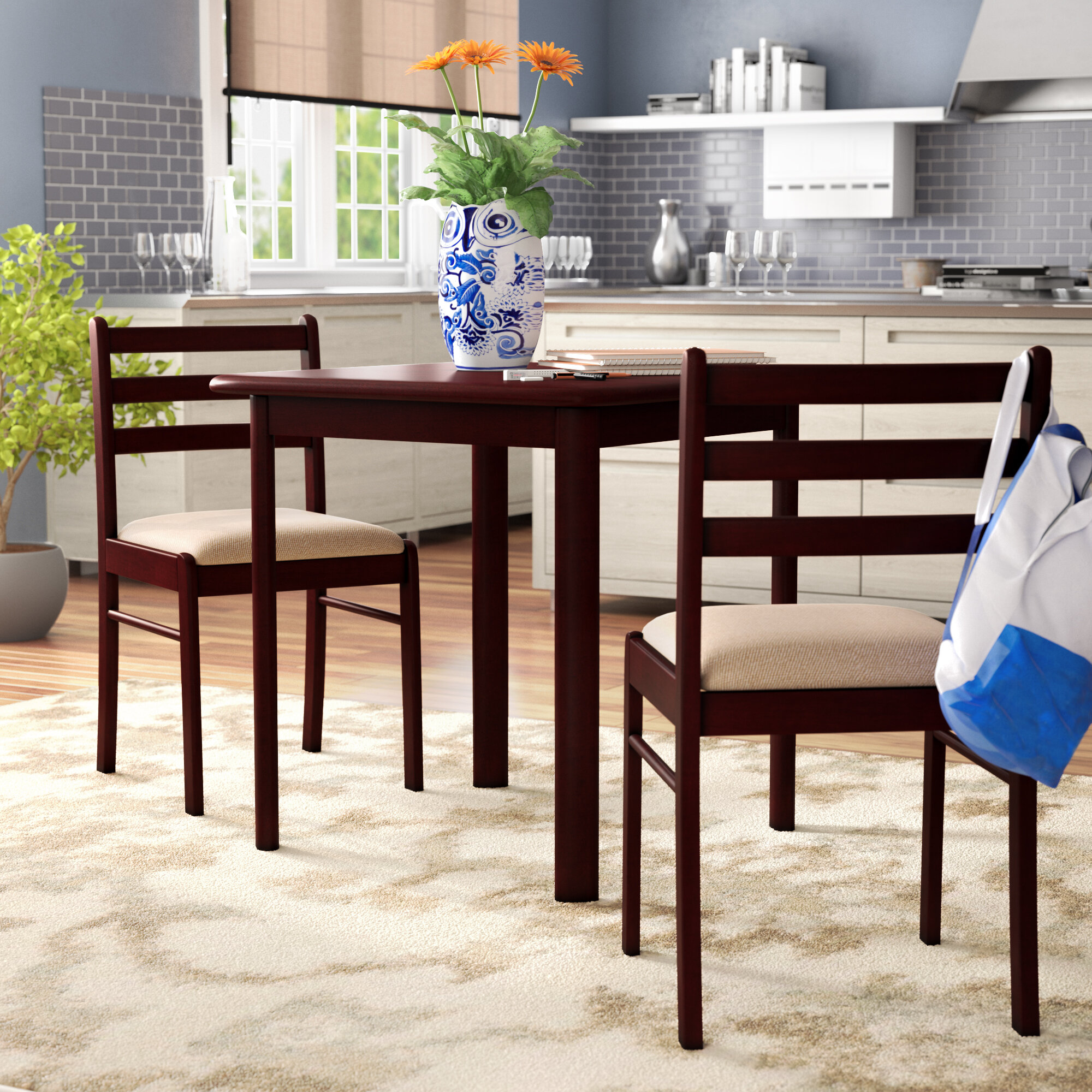 Bistro Set Table Chairs Small Kitchen Dining Room Breakfast Nook Apartment Compa Home Garden Edemia Furniture