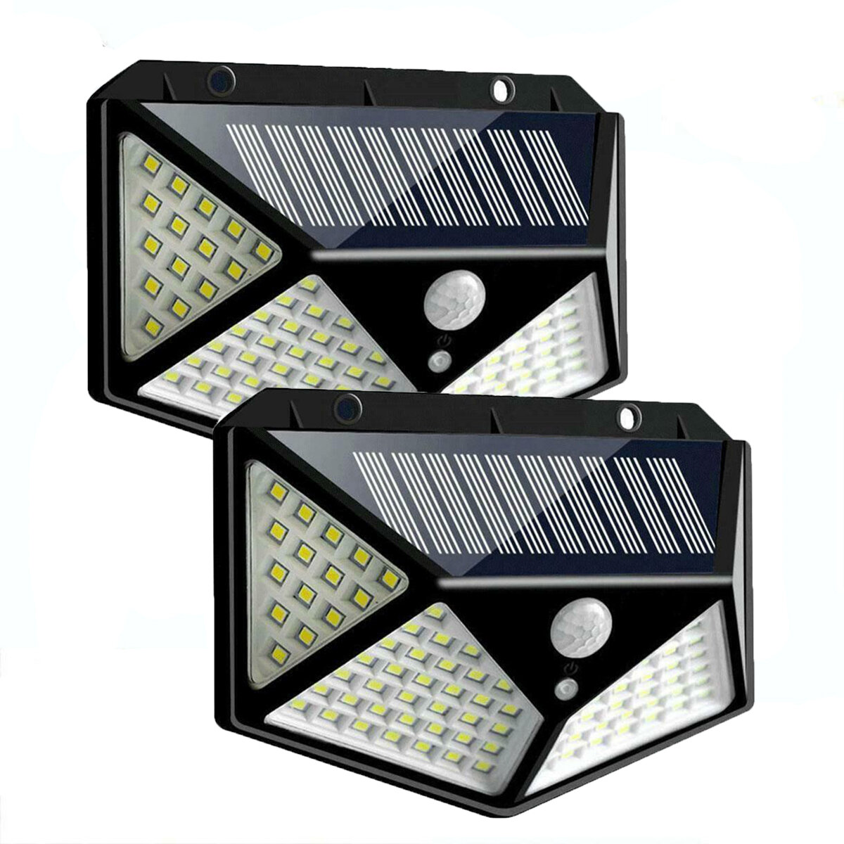 Solar Power Dusk-to-Dawn Sensor Waterproof Security Spot LED Flood Light 2 Pack 
