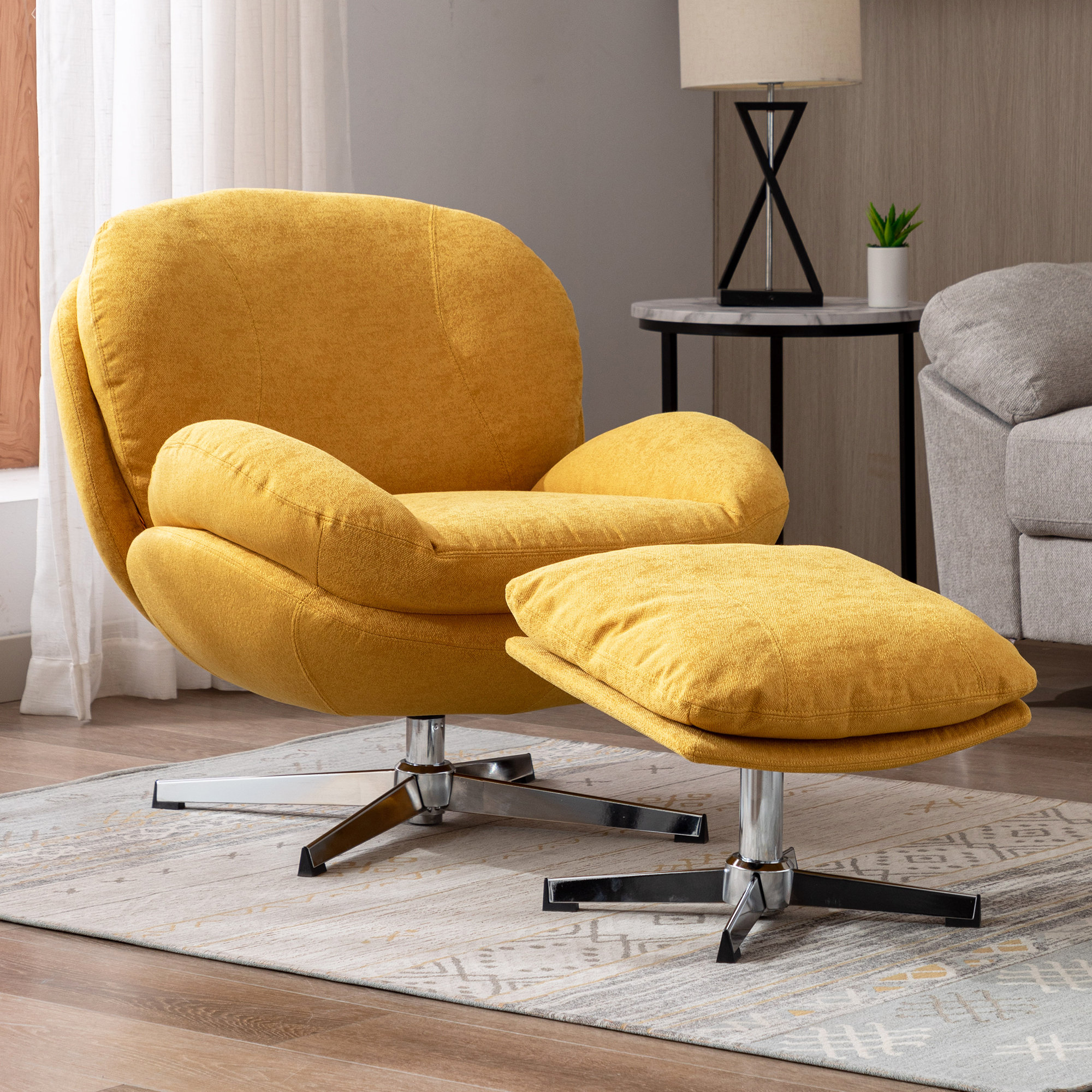 Trule Nicki Upholstered Swivel Barrel Chair | Wayfair