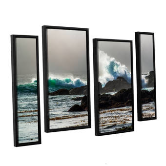 Stupell Industries Tide Crash To Shore Nautical Beach Watercolor 2 Piece Floater Frame Graphic Art Print Set On Canvas Wayfair