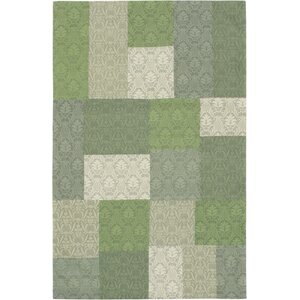 Collage Light Green/Teal Open Field Area Rug