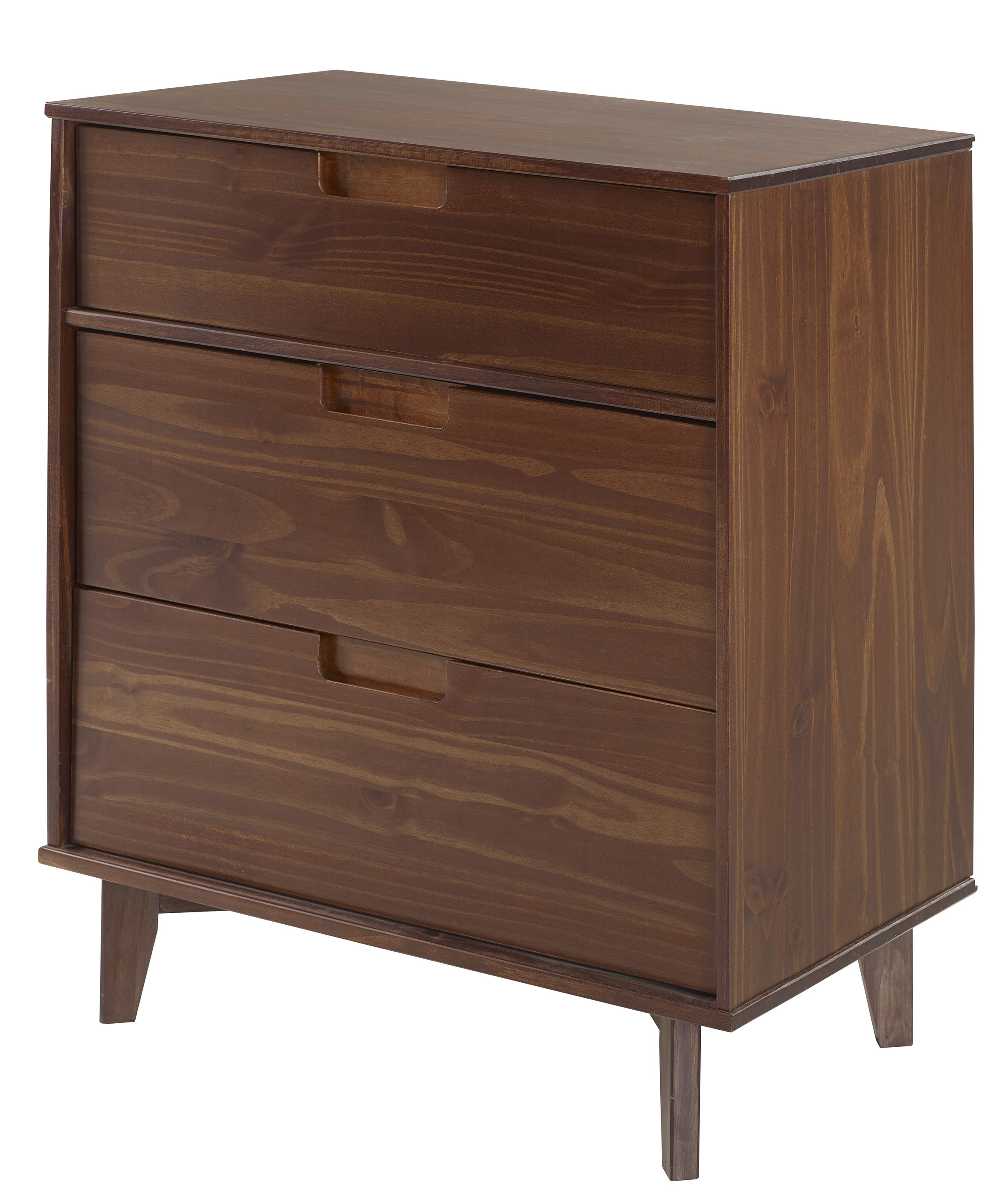 Carlisa Groove Handle Wood 3 Drawer Chest Reviews Allmodern