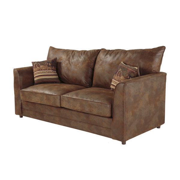 Loon Peak Aticus Microfiber 77 Round Arm Sofa Bed Reviews Wayfair Round Arm Sofa Bed