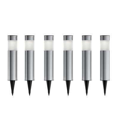 Solar Lights Outdoor Waterproof 6- 15â€� Stainless Steel Bollard Solar Pathway Lights - Solar Stake Lights Outdoor Solar Lights for Yard, Drive, Path or Landscape Lighting by Pure Garden
