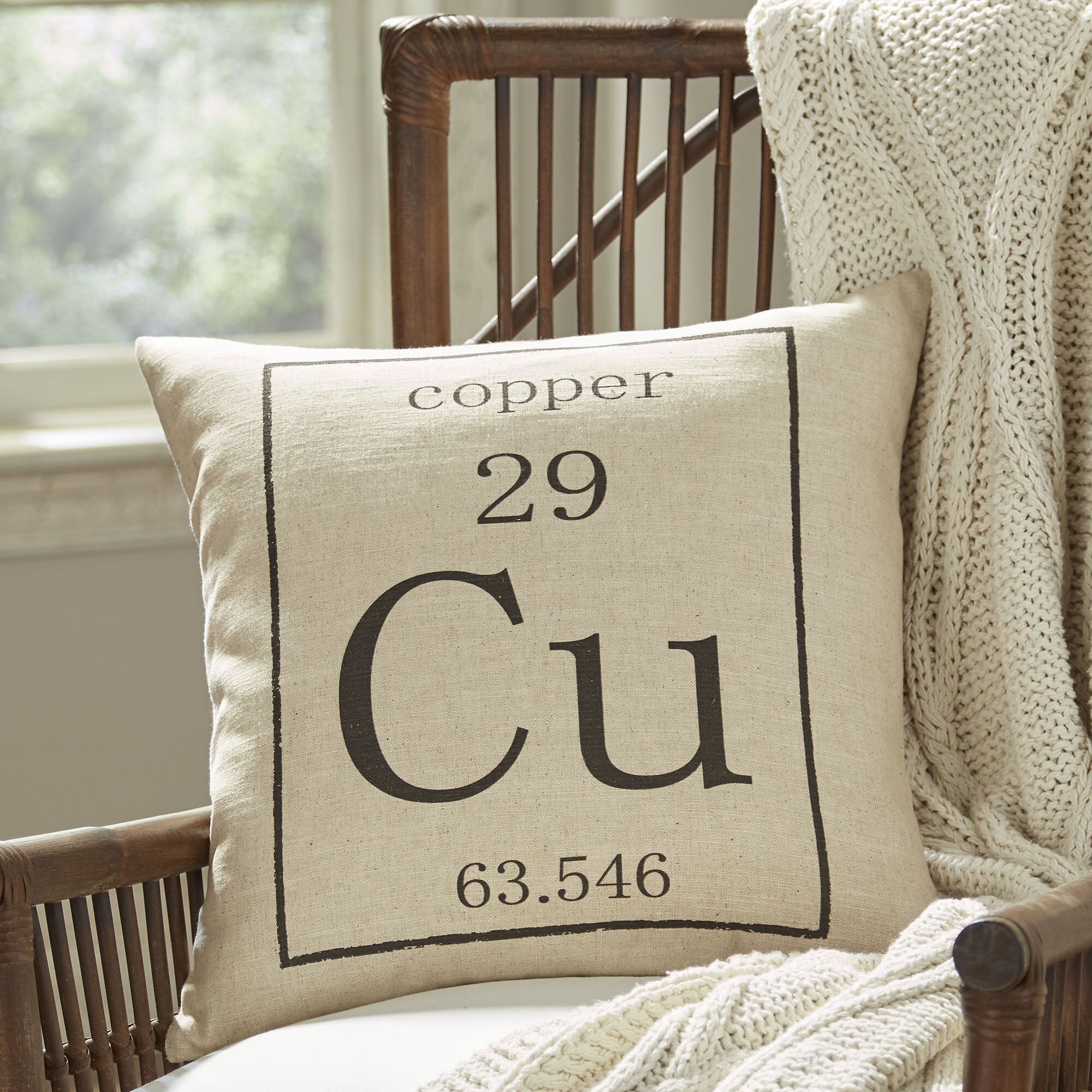 Ashlock Copper Periodic Table Pillow Cover