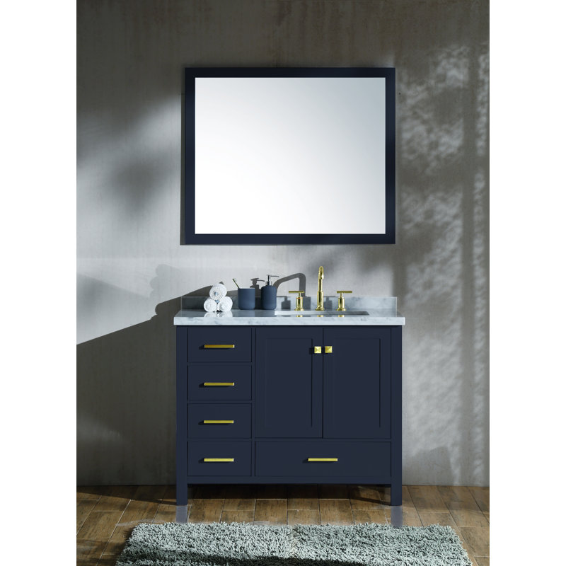 Andover Mills Minneota 43 Single Bathroom Vanity Set With Mirror Wayfair Single Bathroom Vanity Set With Mirror