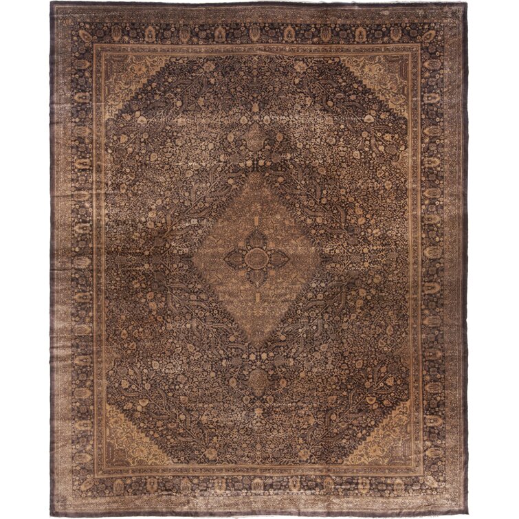 302897 Hand-Knotted Wool Rug Bedroom eCarpet Gallery Large Area Rug for Living Room Jules-Sultane Bordered Ivory Rug 8'11 x 11'10 
