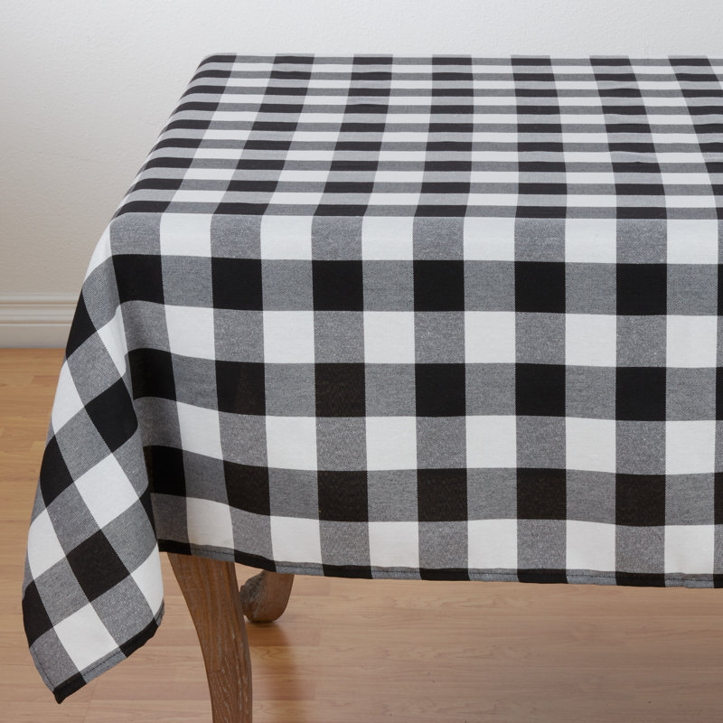Tablecloth Cotton Linen Blend Farmhouse Checker Plaid Gingham Table Cover