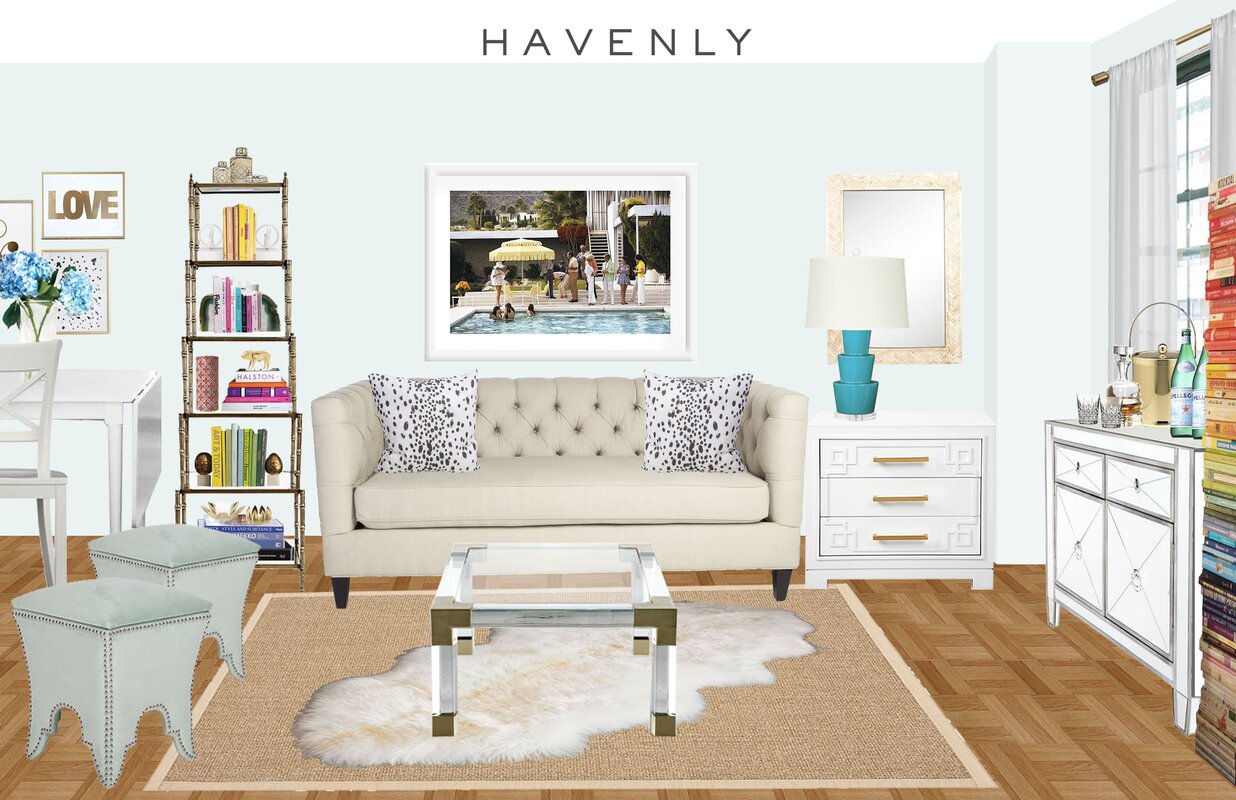Eclectic Living Room Design Photo by Havenly Wayfair