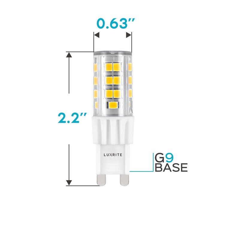 Base G9 Bulbrite 860829 50 W Dimmable T4 Shape Bi-Pin Halogen Bulb 5 Pack Clear 