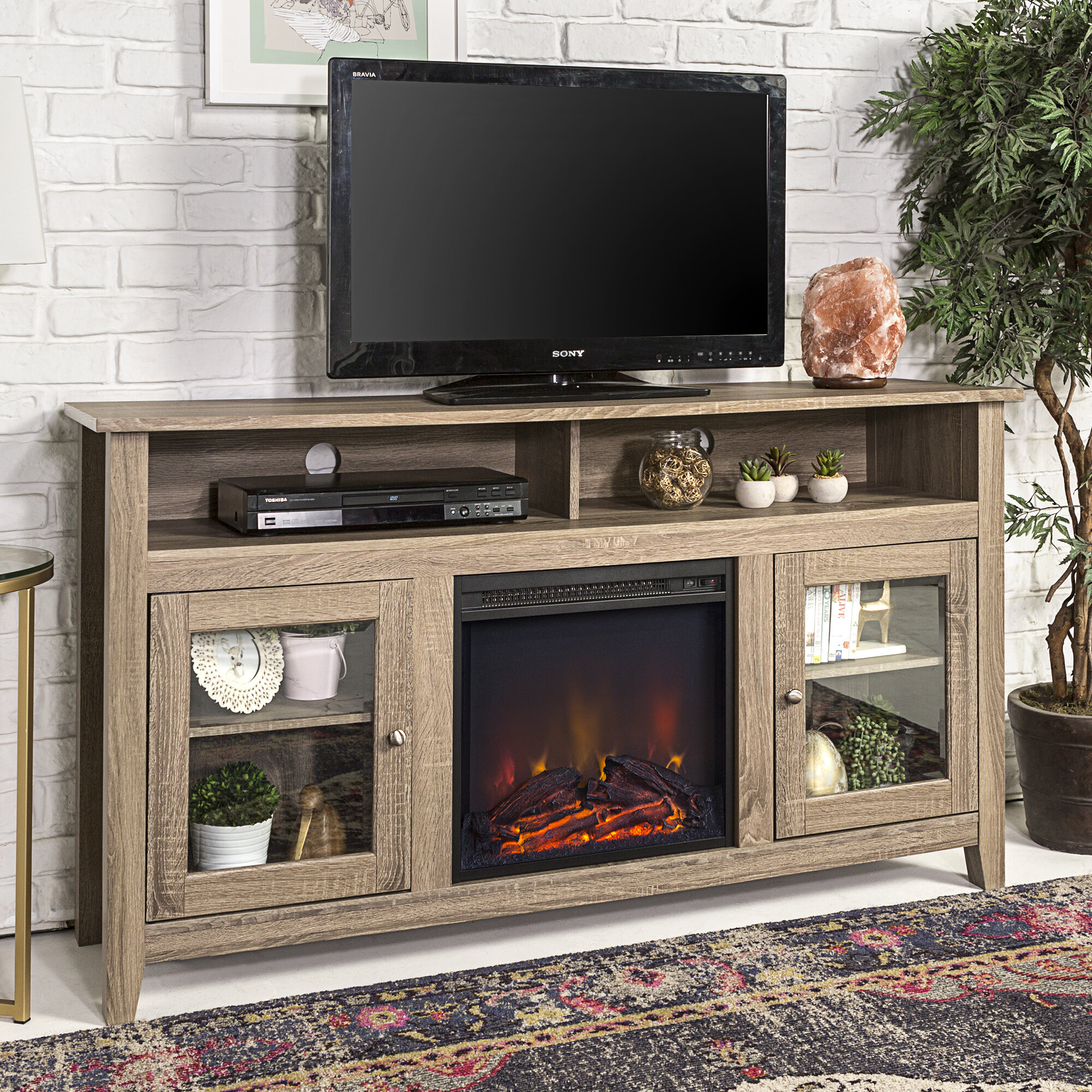 Kohn Tv Stand For Tvs Up To 60 With Electric Fireplace Reviews