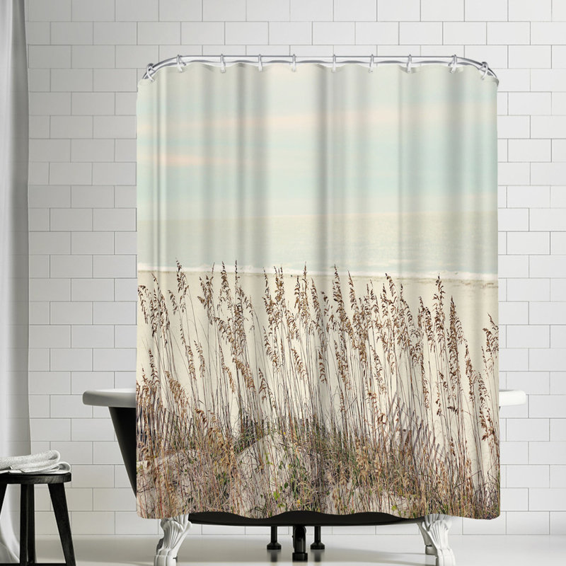 East Urban Home The Gingham Owl Sea Oats Shower Curtain Wayfair