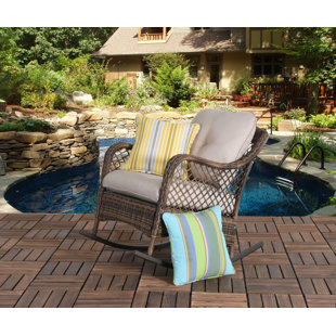 Ward Wicker Rocking Chair with Cushions