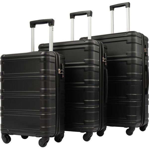 Hard Shell Suicases Set of 3 Grey Spinner Luggage TSA Lock 30 22 Inch 26