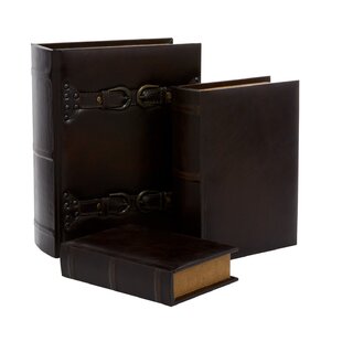 Book Box Hidden Jewelry Secret Fake Faux Storage Treasure Black Lines Stripped 