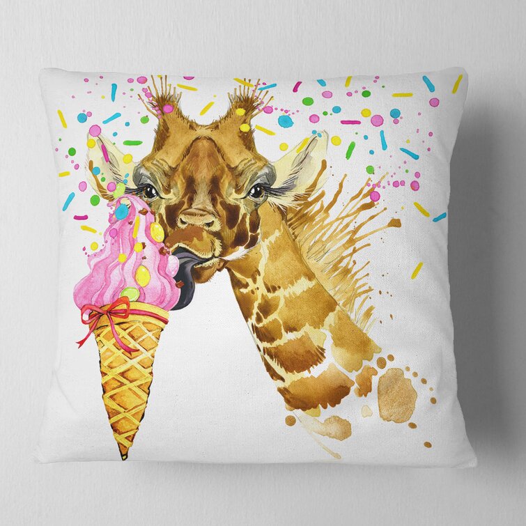 black gold giraffe tropical african wildlife decorative throw pillow made in usa 