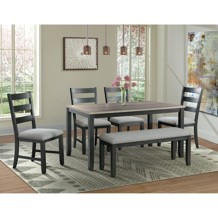 gray and black dining table