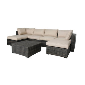 Lara 7 Piece Sectional Seating Group with Cushions