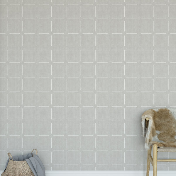 Kavka Block Simple Squares Smooth Peel and Stick Wallpaper Panel | Wayfair