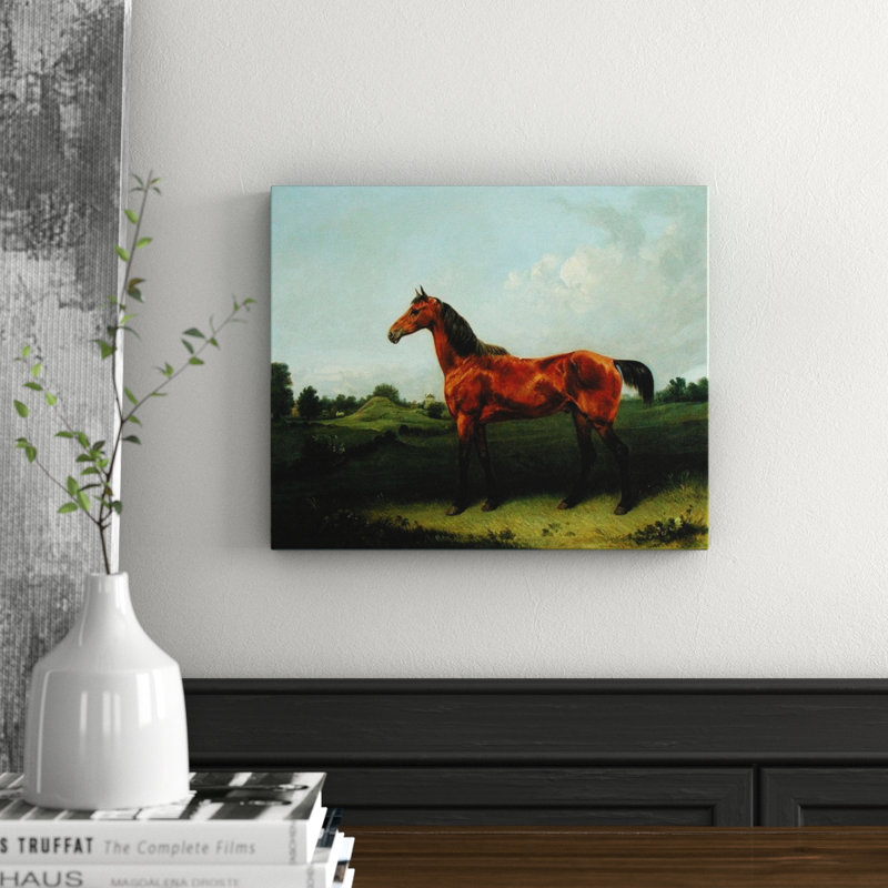 East Urban Home A Bay Horse In A Field By Edmund Bristow Art Print