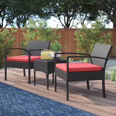 beoll 3 piece rattan seating group with cushions