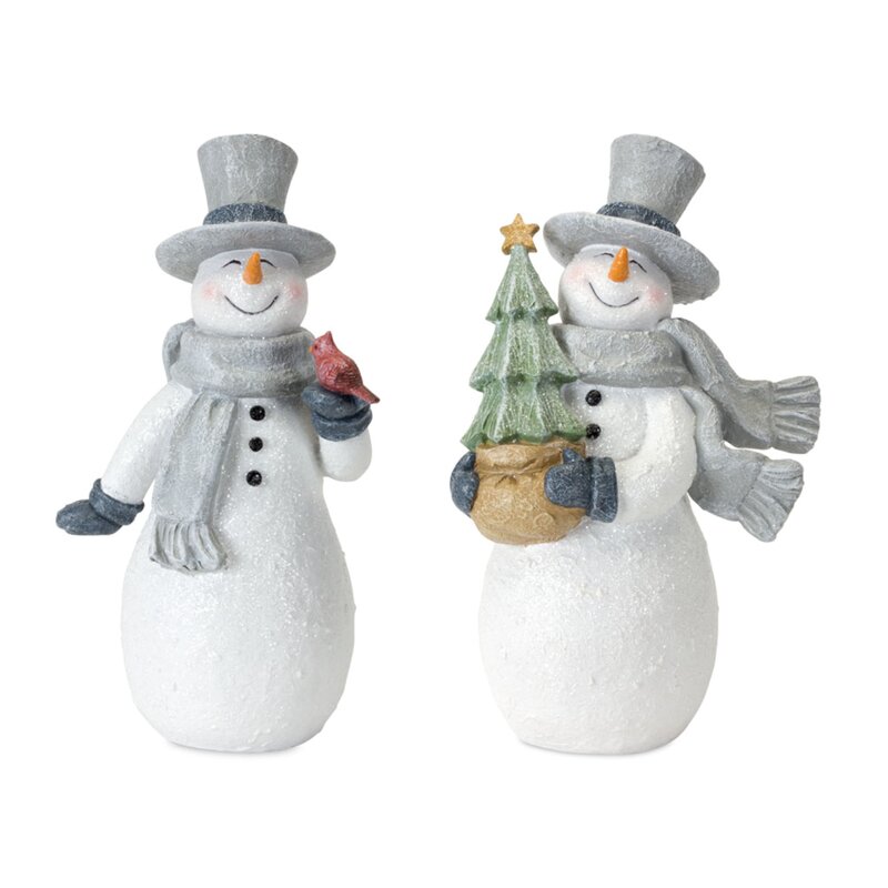 The Holiday Aisle® 2 Piece Resin Snowman Set | Wayfair