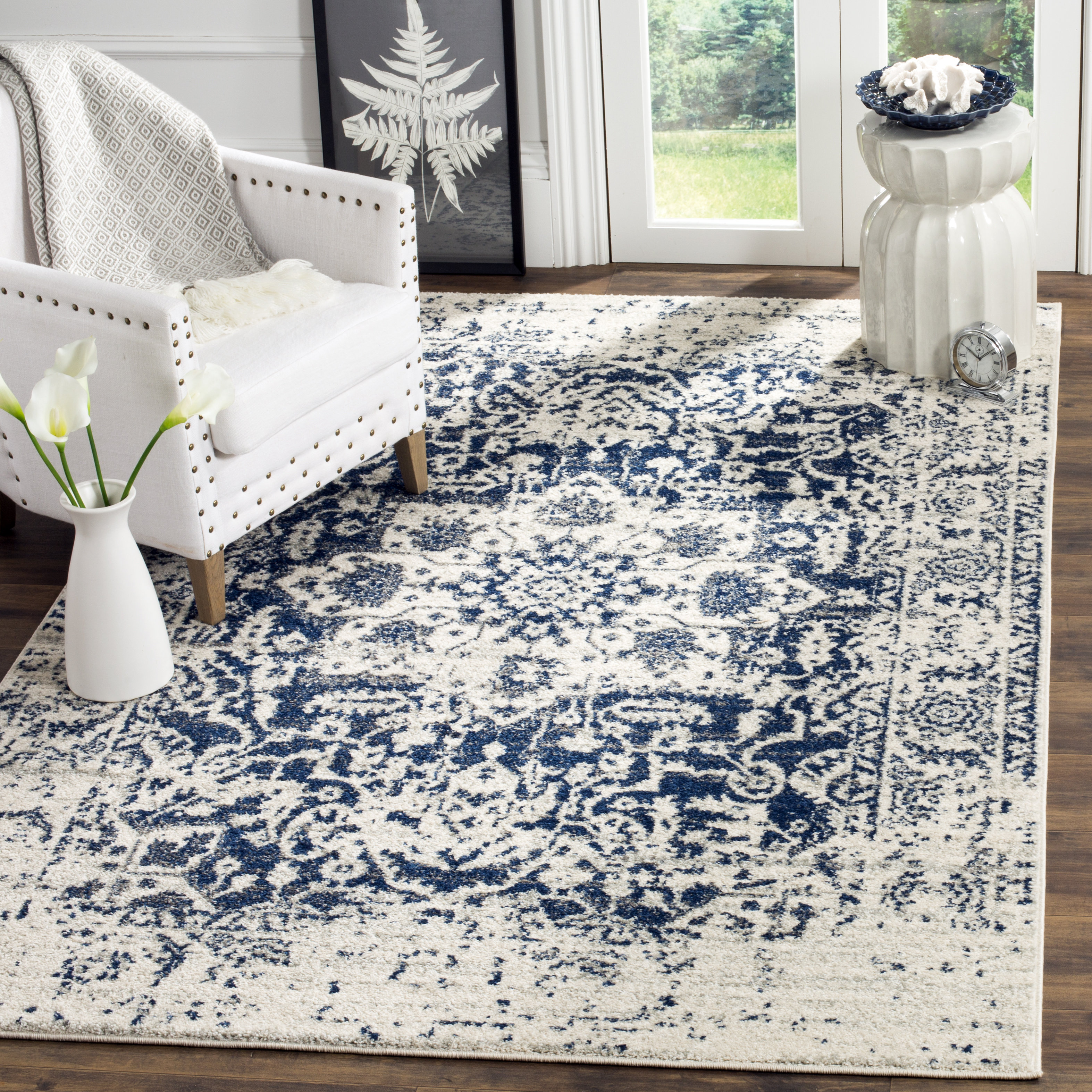 Katie Cream Navy Area Rug