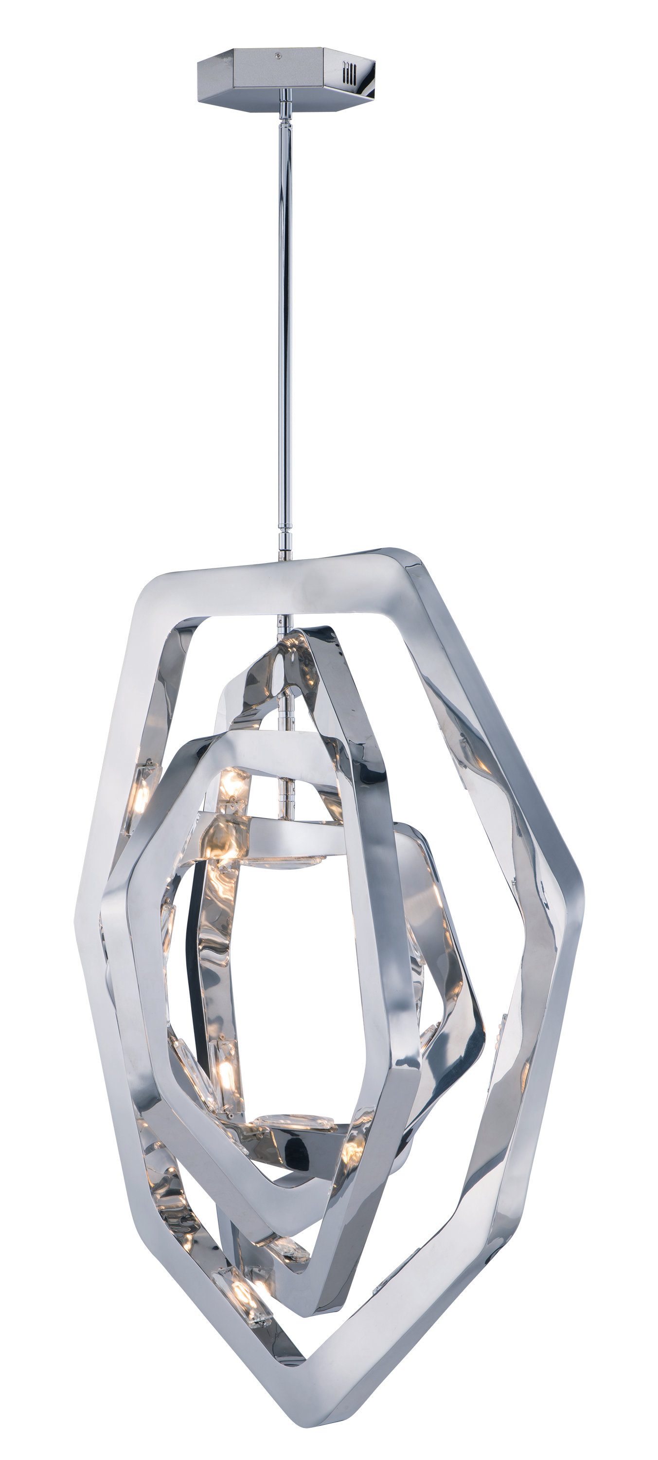 Orren Ellis Culebra 24 Light Led Unique Statement Geometric Chandelier Wayfair