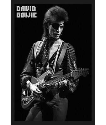 'David Bowie Eye Patch and Guitar' Framed Photographic Print Buy Art For Less