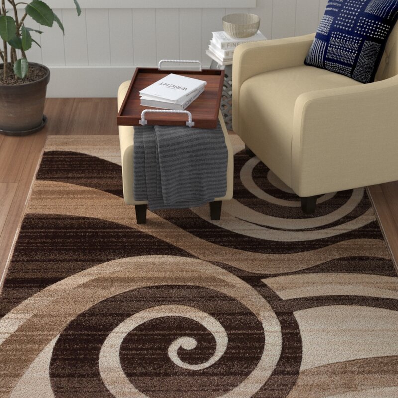 Union Rustic Lorenzo Power Loom Brown Rug Reviews Wayfair Co Uk