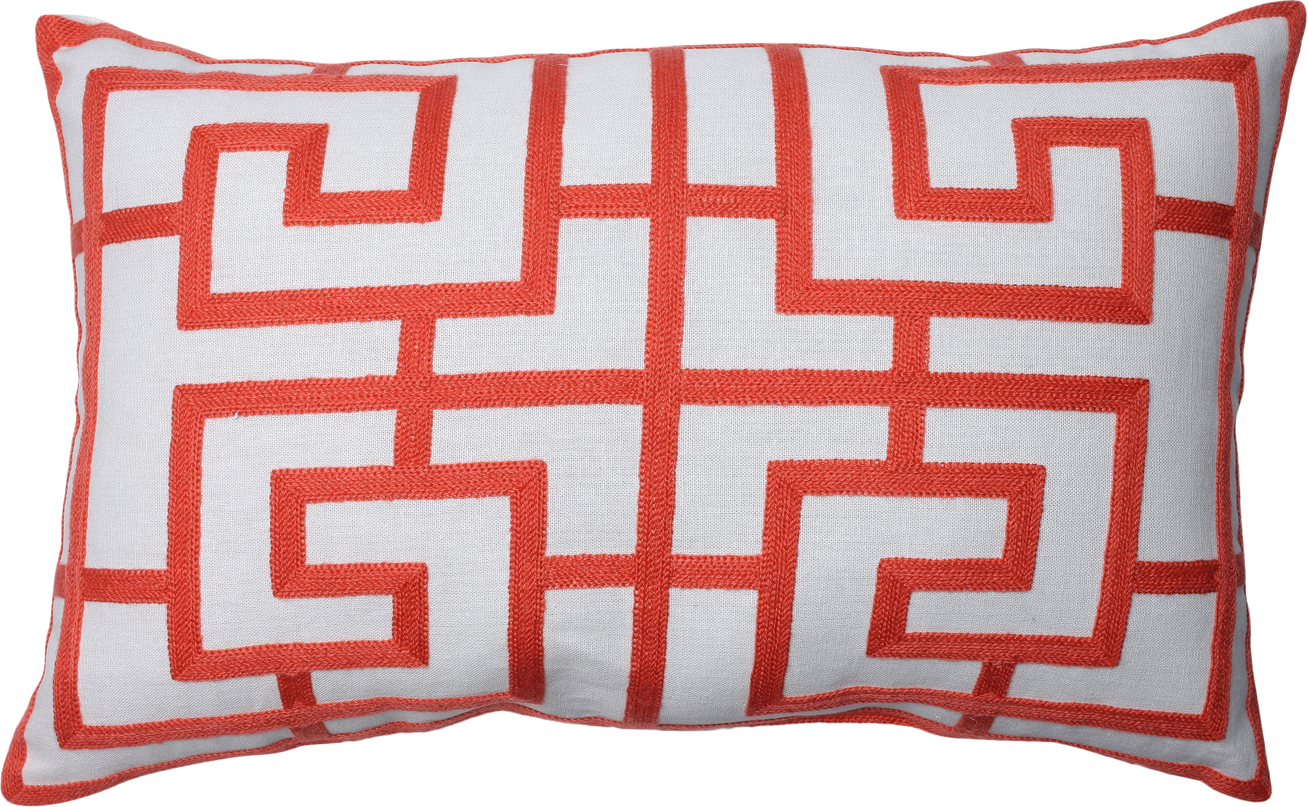 embroidered lumbar pillow