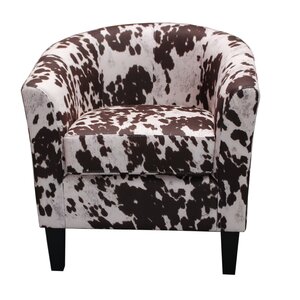 Cow Spot Print Barrel Chair