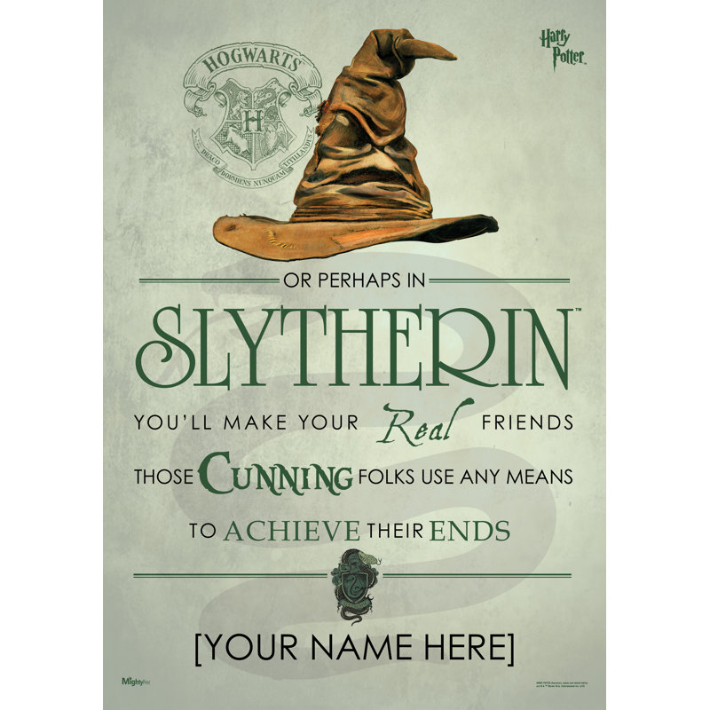 Mightyprint Harry Potter Sorting Hat Slytherin Graphic Art Wayfair
