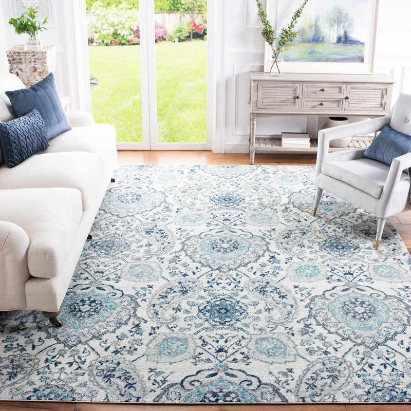 Christa Damask Cream/Light Gray Rug Rug Size: Rectangle 11' x 15'