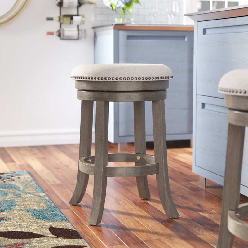 Beedle Swivel 26" Counter Stool Color: Antique Gray/Gray