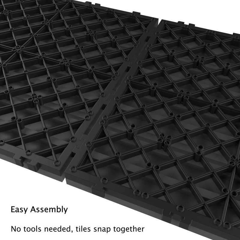 Pure Garden Slat Patio 12 X 12 Composite Interlocking Deck Tile