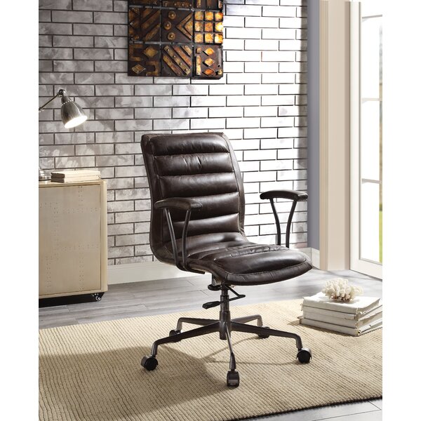 full grain leather computer chair