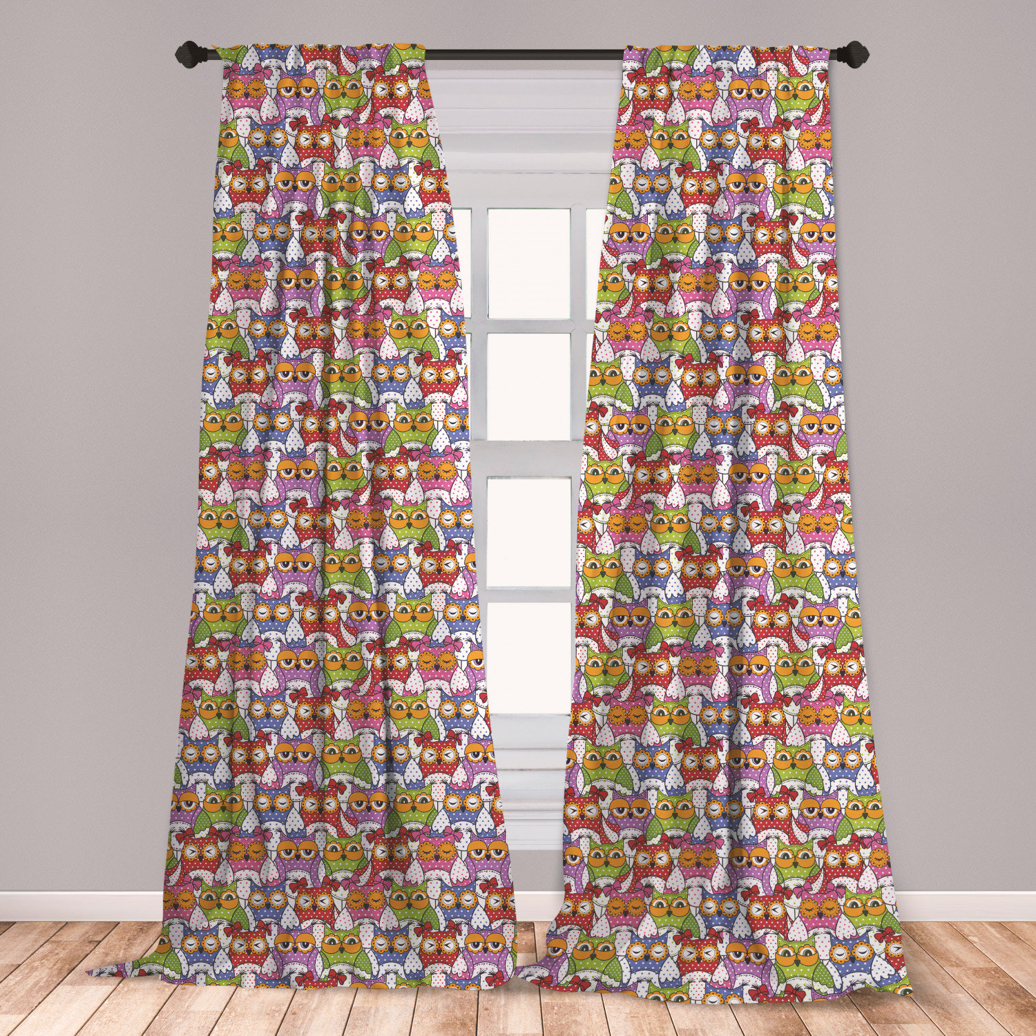 East Urban Home Owl Room Darkening Rod Pocket Curtain Panels Wayfair